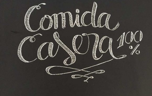 Lettering en pizarra para Restaurante