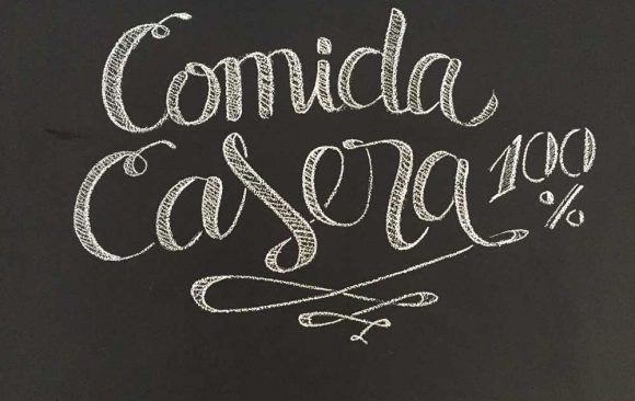 Lettering en pizarra para Restaurante