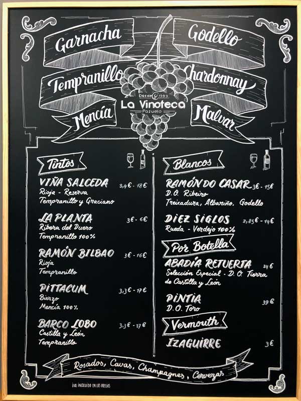 lettering-pizarra-hosteleria-la-vinoteca-restaurante